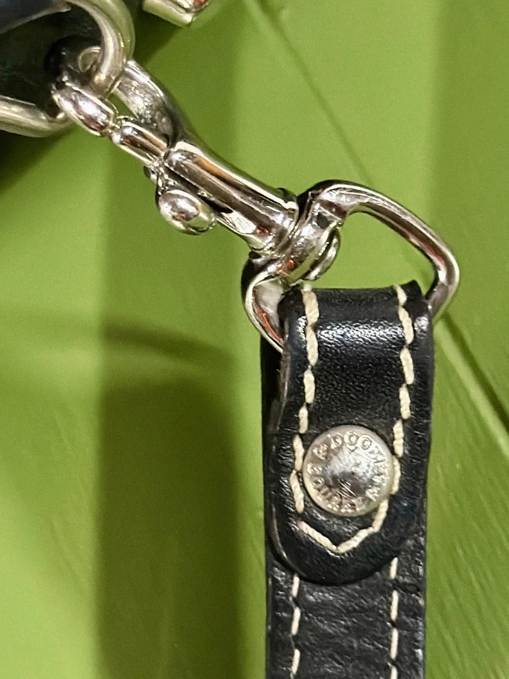 Vintage Dooney & Bourke Black Leather Backpack Contrast Stitching